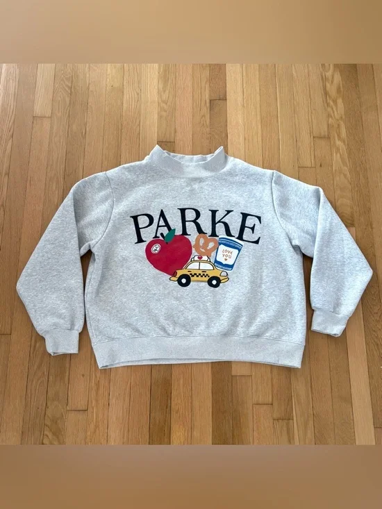 PARKE New York Sweatshirt Mock Neck Limited Edition NYC Taxi Size L/XL - Picture 3 of 10